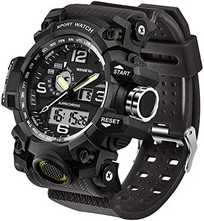 Men’s Military Watch, Dual-Display Waterproof Sports Digital Watch Big Wrist for…