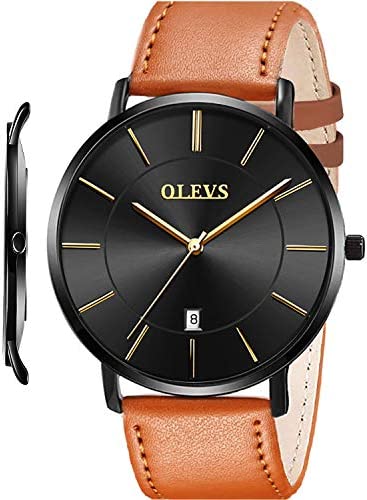 OLEVS Mens Watches Minimalist Ultra Thin Fashion Casual Analog Quartz Date Watch…