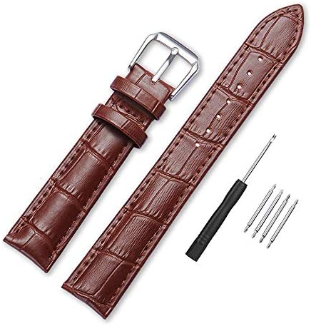Narako Alligator Style Genuine Leather Watch Bands Genuine Calf Leather Replacem…