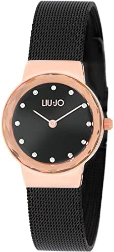 Liu Jo orologio Aurora 26mm nero quarzo acciaio finitura PVD oro rosa e nero TLJ…
