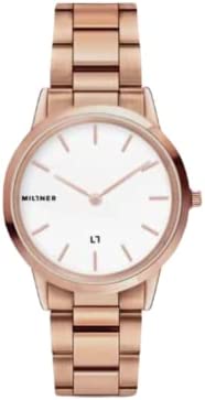 Miltner orologio Chelsea S Rose Gold 32mm bianco quarzo acciaio finitura IP oro …