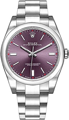 Rolex Oyster Perpetual 39 Red Grape Dial Stainless Steel Bracelet Automatic Men’…