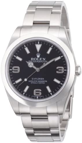Rolex Explorer Black Dial Stainless Steel Rolex Oyster Automatic Mens Watch 2142…