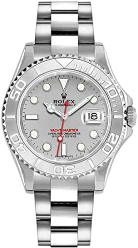 Rolex Mens Stainless Steel And Platinum Yachtmaster Silver Factory Dial