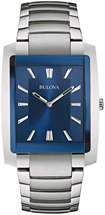 Bulova Men’s Classic Stainless Steel 2-Hand Quartz Watch, Blue Dial Style: 96A16…