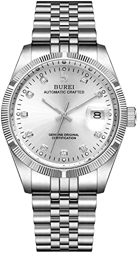 BUREI Men Automatic Watches Date Display Stainless Steel Band and Bracelet Set, …