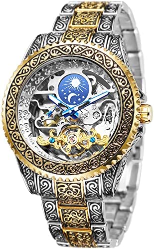 Mens Luxury Engraving Wrist Watches Unique Tattoo Pattern Carved Stainless Steel…