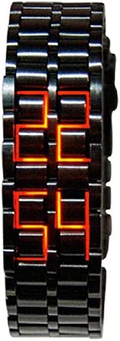 Mastop Men’s Lava Stainless Steel Lava RED LED Digital Bracelet Watch