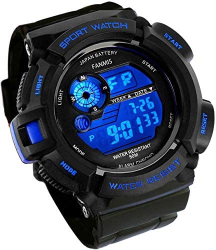 Fanmis Mens Military Multifunction Digital LED Watch Electronic Waterproof Alarm…