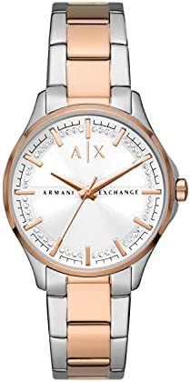 Armani Exchange Women’s Quartz Watch with Stainless Steel Strap, Multicolor, 18 …