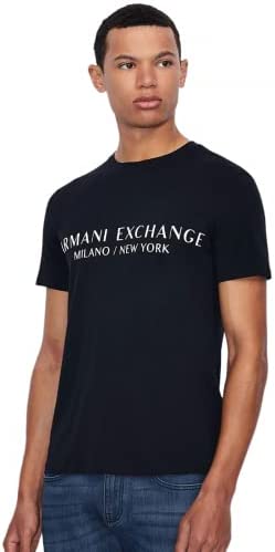 A|X ARMANI EXCHANGE Men’s Short Sleeve Milan New York Logo Crew Neck T-Shirt