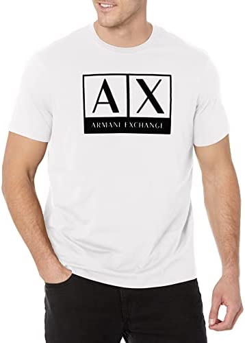 A|X ARMANI EXCHANGE Men’s A/X Box Logo Design Regular Fit T-Shirt