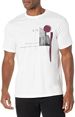 A|X ARMANI EXCHANGE Men’s Geo-Skyscraper Graphic T-Shirt