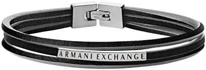 Armani Exchange Braided Leather Chain Bracelet