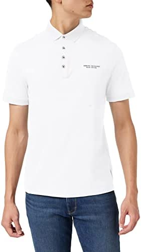 A|X ARMANI EXCHANGE Men’s Short Sleeve Milano/New York Logo Jersey Polo Shirt