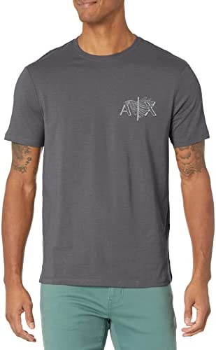A|X ARMANI EXCHANGE Men’s Eagle Outline Small Logo Print T-Shirt