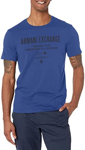A|X ARMANI EXCHANGE Men’s Movie Credits Logo Design Slim Fit T-Shirt