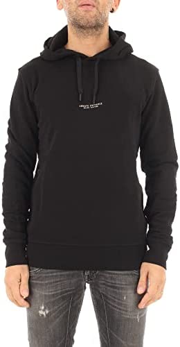 A|X ARMANI EXCHANGE Men’s Pull-Over Hooded Sweatshirt with Front Back Logo