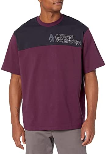 A|X ARMANI EXCHANGE Men’s Colorblock Heavy Jersey Logo T-Shirt