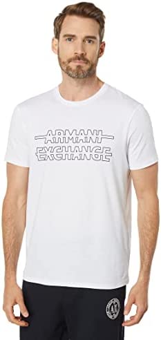A|X ARMANI EXCHANGE Men’s Strikethrough Logo Slim Fit T-Shirt