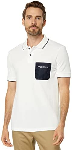 A|X ARMANI EXCHANGE Men’s Nylon Logo Pocket Polo Shirt