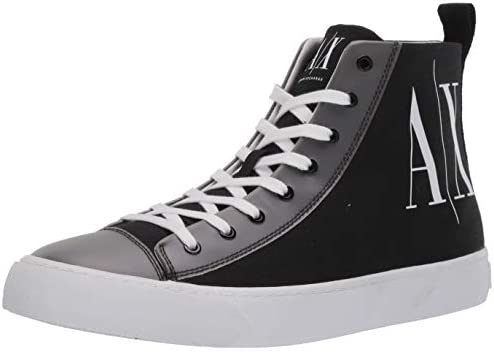 A|X ARMANI EXCHANGE Men’s Icon Project Logo High Top Lace Up Sneaker