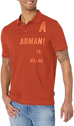 A|X ARMANI EXCHANGE Men’s Contrast Logo Stretch Pique Polo Shirt