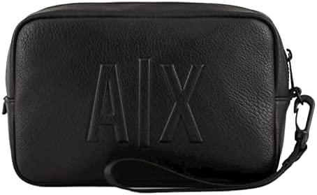 A|X Armani Exchange Embossed Logo Travel Case Bag, Black