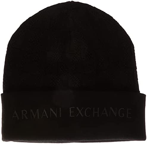 A|X ARMANI EXCHANGE Men’s Textured Ax Design Beanie Hat