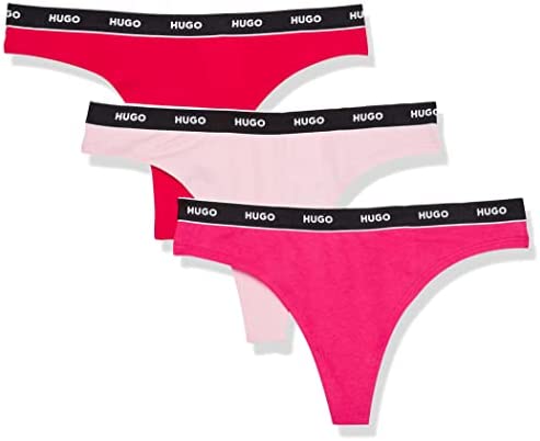 Hugo Boss Women’s 3-Pack Repeat Logo Cotton Stretch Thongs