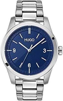 HUGO #Create Men Quartz Stainless Steel and Bracelet Casual Watch, Color: Silver…