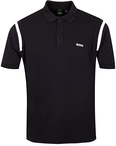Hugo Boss Men’s Pirax 1 Black Cotton Short Sleeve Polo T-Shirt