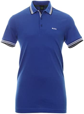 Hugo Boss Men’s Royal Blue Paddy 100% Pique Cotton Short Sleeve Polo T-Shirt