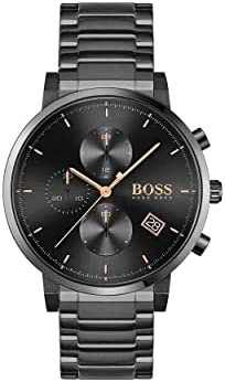 BOSS Hugo by Hugo Black Men’s Quartz Watch with Stainless Steel Strap, Black, 20…