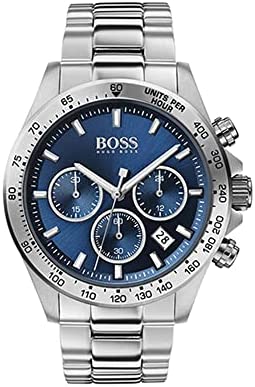 BOSS Hugo by Hugo Black Men’s Quartz Watch with Stainless Steel Strap, Silver, 2…