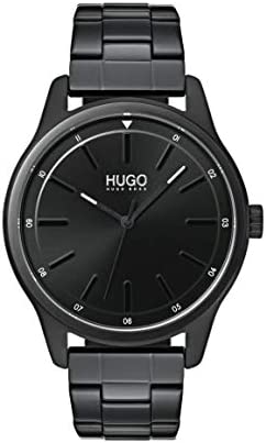 HUGO #Dare Men Quartz Ionic Plated Black Steel and Bracelet Casual Watch, Color:…