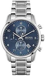 BOSS Hugo by Hugo Black Men’s Quartz Watch with Stainless Steel Strap, Silver, 2…