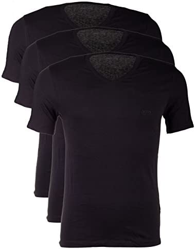 HUGO BOSS 3 Pack Cotton Classic V-Neck T-Shirt, Shirt SS VN Monochrome