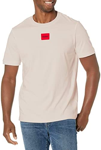 Hugo Boss Men’s Ribbed Crew Neck Regular Fit Center Logo T-Shirt