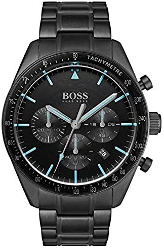Hugo Boss Men’s Chronograph Trophy Black Stainless Steel Bracelet Watch 44mm – 1…