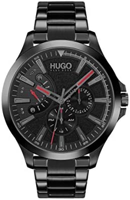 HUGO #LEAP Men’s Multifunction Stainless Steel and Link Bracelet Casual Watch, C…