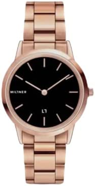 Miltner orologio Chelsea S Rose Gold 32mm nero quarzo acciaio finitura IP oro ro…