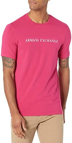 A|X ARMANI EXCHANGE Men’s Shadow Double Texture Logo T-Shirt