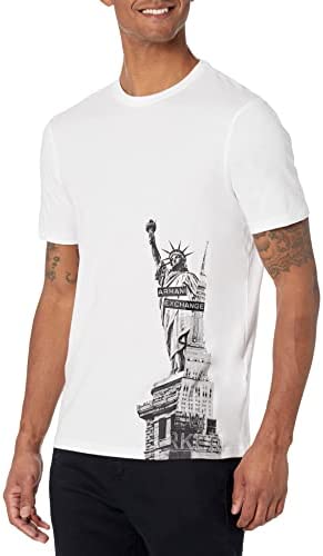 A|X ARMANI EXCHANGE Men’s Statue of Liberty Logo Slim Fit T-Shirt