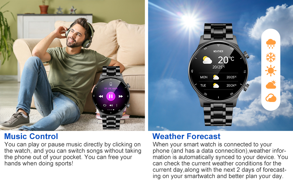 Smartwatch with Heart Rate Sleep Monitor 
