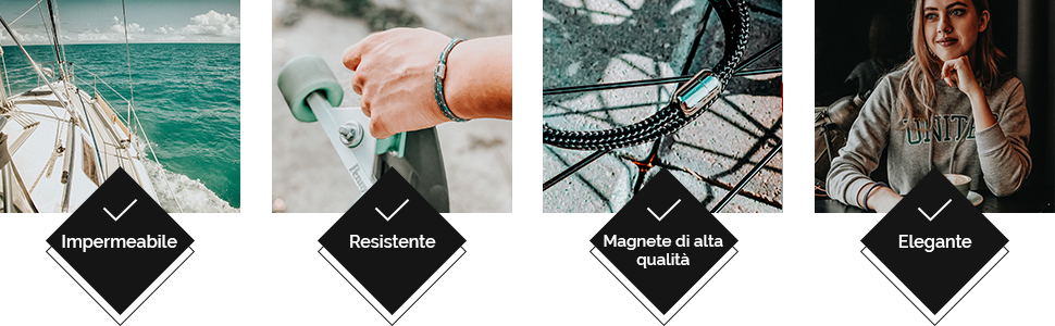 Questi braccialetti nautici sono eleganti e resistenti