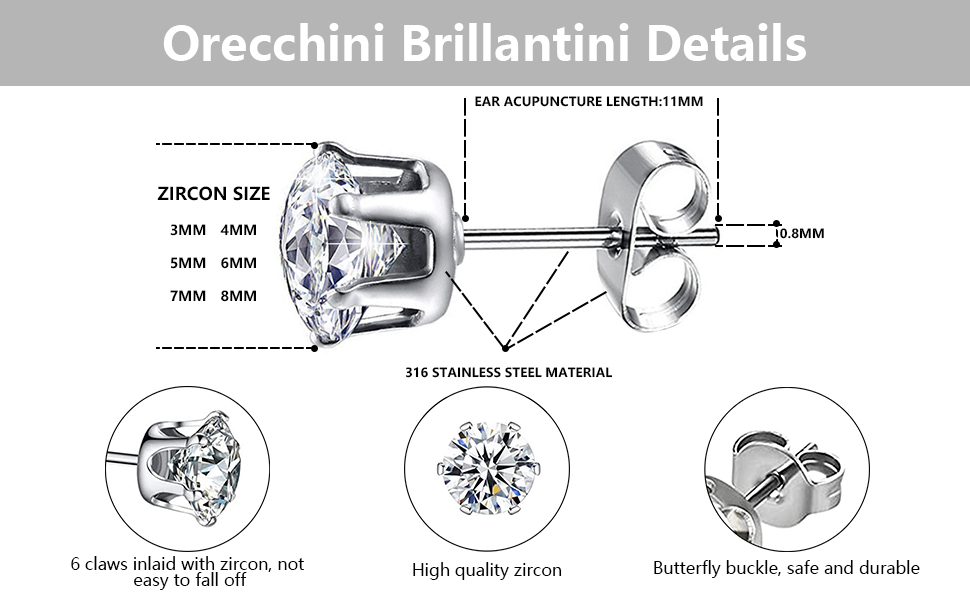 Orecchini Uomo Diamante