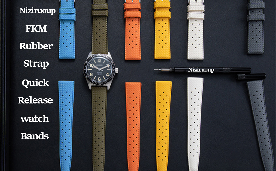 ropicale Stile Cinturino Orologio FKM Sgancio Rapido