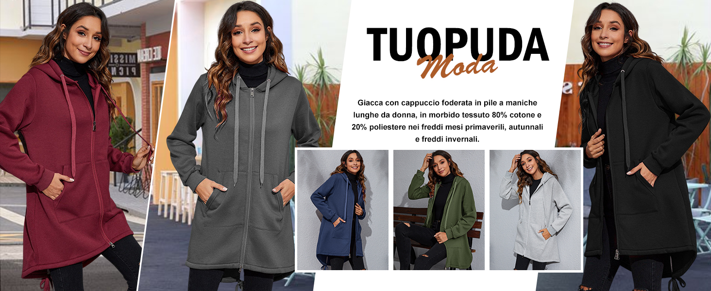 Ultra-soft Milano Stitch Drawstring Hoodie Sweater, sweaters Donna felpe con cappuccio 
