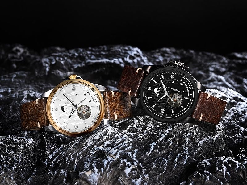 BSIONSTRAP Cinturini per Orologi da Uomo, Pelle Italiana